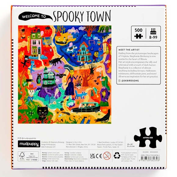 Welcome to Spooky Town 500 Piece Family Halloween Puzzle from Mudpuppy - Picture 3 of 5
